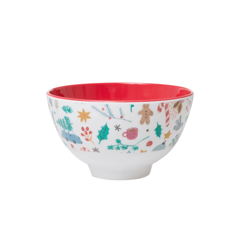 Christmas Print Small Melamine Bowl Rice DK